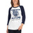 Woman wearing Flower Mound High School Jaguars Unisex 3/4 sleeve Raglan T-shirt 205