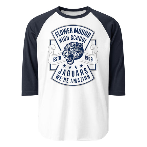 Flower Mound High School Jaguars Unisex 3/4 sleeve Raglan T-shirt 207