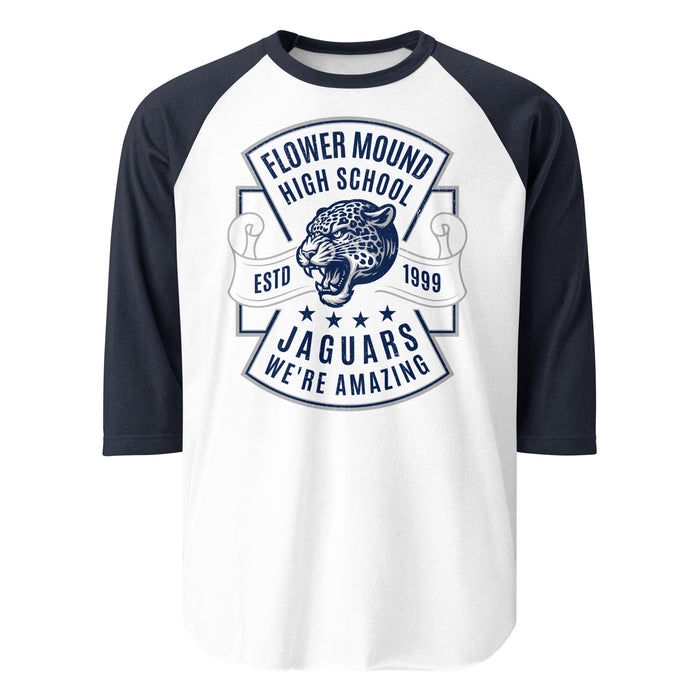 Flower Mound High School Jaguars Unisex 3/4 sleeve Raglan T-shirt 207