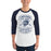 Man wearing Flower Mound High School Jaguars Unisex 3/4 sleeve Raglan T-shirt 207