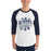 Man wearing Flower Mound High School Jaguars Unisex 3/4 sleeve Raglan T-shirt 210