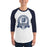 Man wearing Flower Mound High School Jaguars Unisex 3/4 sleeve Raglan T-shirt 212