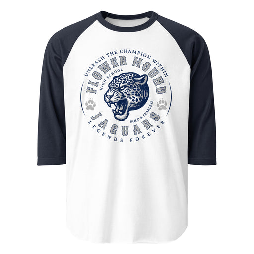 Flower Mound High School Jaguars Unisex 3/4 sleeve Raglan T-shirt 214