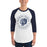 Man wearing Flower Mound High School Jaguars Unisex 3/4 sleeve Raglan T-shirt 214