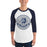 Man wearing Flower Mound High School Jaguars Unisex 3/4 sleeve Raglan T-shirt 215