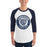 Man wearing Flower Mound High School Jaguars Unisex 3/4 sleeve Raglan T-shirt 216