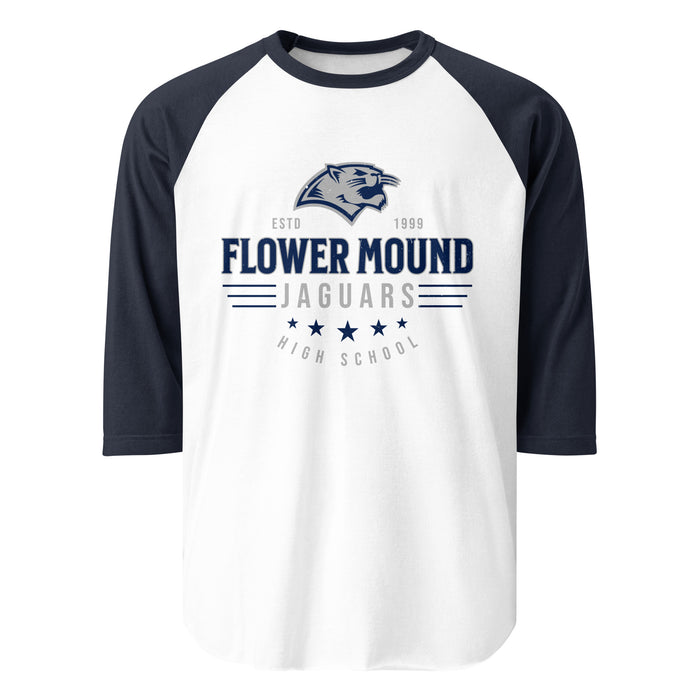 Flower Mound High School Jaguars Unisex 3/4 sleeve Raglan T-shirt 217