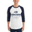 Man wearing Flower Mound High School Jaguars Unisex 3/4 sleeve Raglan T-shirt 217