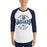 Man wearing Flower Mound High School Jaguars Unisex 3/4 sleeve Raglan T-shirt 218