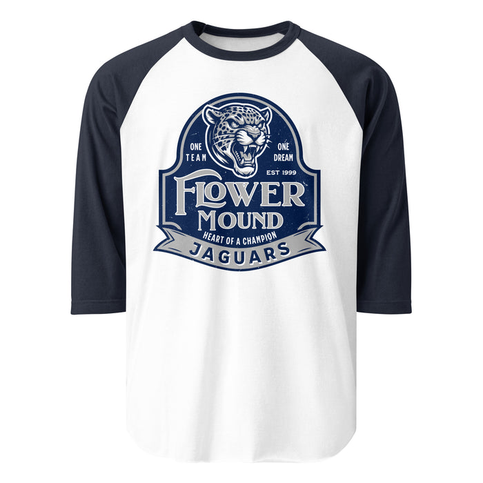 Flower Mound High School Jaguars Unisex 3/4 sleeve Raglan T-shirt 219