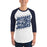 Man wearing Flower Mound High School Jaguars Unisex 3/4 sleeve Raglan T-shirt 223