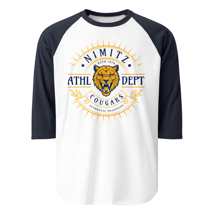 Nimitz High School Cougars Unisex 3/4 Sleeve Raglan T-shirt 201