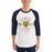 Man wearing Nimitz High School Cougars Unisex 3/4 Sleeve Raglan T-shirt 201