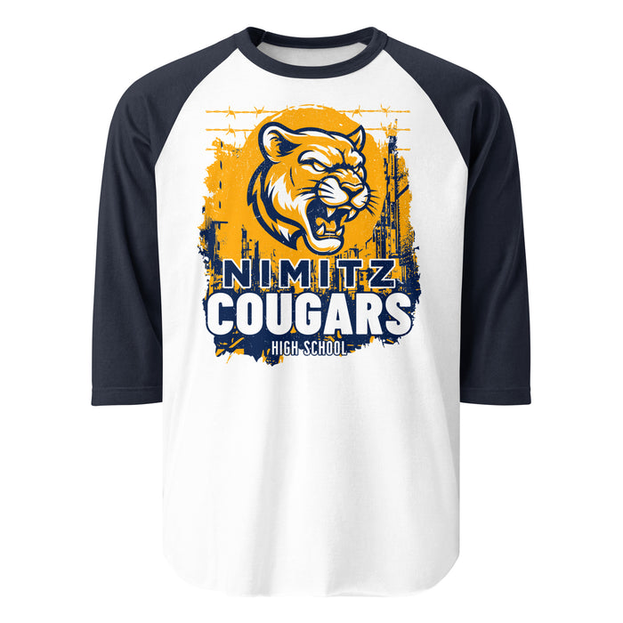 Nimitz High School Cougars Unisex 3/4 Sleeve Raglan T-shirt 202