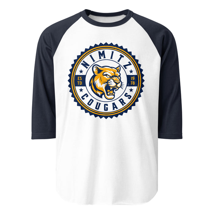 Nimitz High School Cougars Unisex 3/4 Sleeve Raglan T-shirt 203