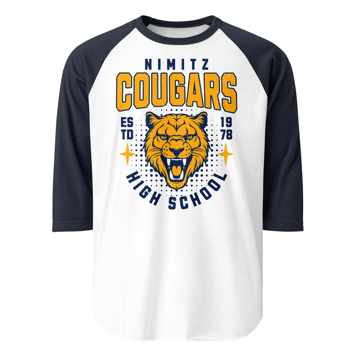 Nimitz High School Cougars Unisex 3/4 Sleeve Raglan T-shirt 204