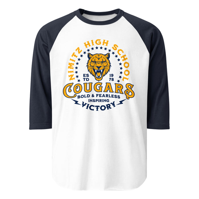 Nimitz High School Cougars Unisex 3/4 Sleeve Raglan T-shirt 206