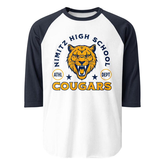 Nimitz High School Cougars Unisex 3/4 Sleeve Raglan T-shirt 208