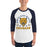 Man wearing Nimitz High School Cougars Unisex 3/4 Sleeve Raglan T-shirt 208