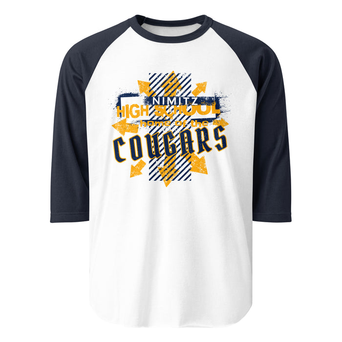 Nimitz High School Cougars Unisex 3/4 Sleeve Raglan T-shirt 210