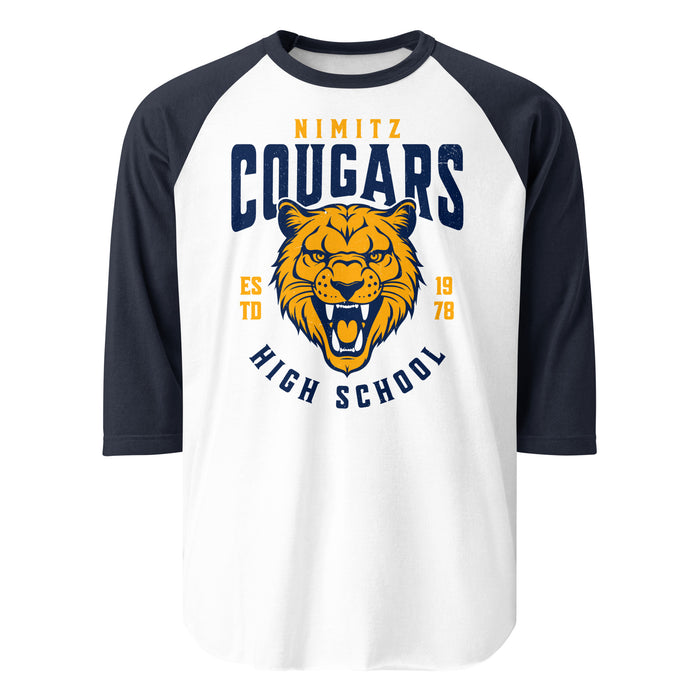 Nimitz High School Cougars Unisex 3/4 Sleeve Raglan T-shirt 213