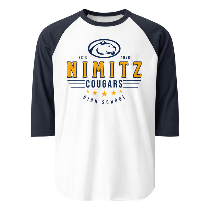 Nimitz High School Cougars Unisex 3/4 Sleeve Raglan T-shirt 217