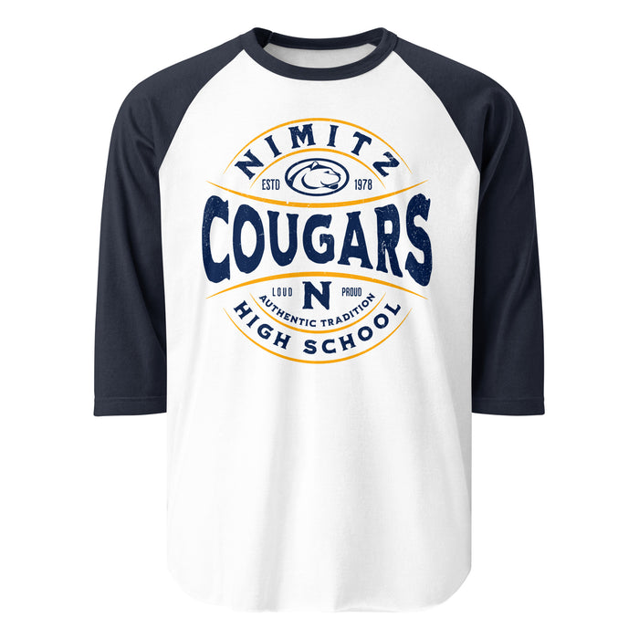 Nimitz High School Cougars Unisex 3/4 Sleeve Raglan T-shirt 218