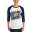 Man wearing Nimitz High School Cougars Unisex 3/4 Sleeve Raglan T-shirt 223