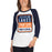 Woman wearing Seven Lakes High School Spartans Unisex 3/4 sleeve Raglan T-shirt 001