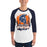 Man wearing Seven Lakes High School Spartans Unisex 3/4 sleeve Raglan T-shirt 202