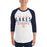 Man wearing Seven Lakes High School Spartans Unisex 3/4 sleeve Raglan T-shirt 003