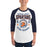 Man wearing Seven Lakes High School Spartans Unisex 3/4 sleeve Raglan T-shirt 204