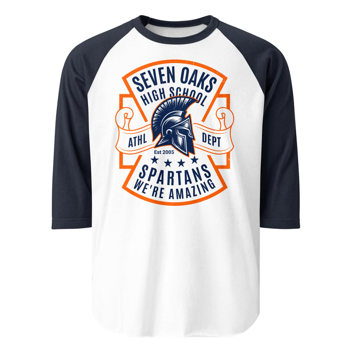 Seven Lakes High School Spartans Unisex 3/4 sleeve Raglan T-shirt 207