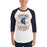 Man wearing Seven Lakes High School Spartans Unisex 3/4 sleeve Raglan T-shirt 207