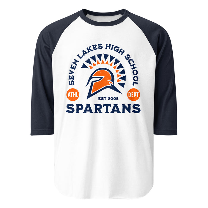 Seven Lakes High School Spartans Unisex 3/4 sleeve Raglan T-shirt 208