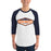 Man wearing Seven Lakes High School Spartans Unisex 3/4 sleeve Raglan T-shirt 009