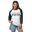 Student wearing Seven Lakes High School Spartans Unisex 3/4 sleeve Raglan T-shirt 017