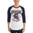 Man wearing Seven Lakes High School Spartans Unisex 3/4 sleeve Raglan T-shirt 213