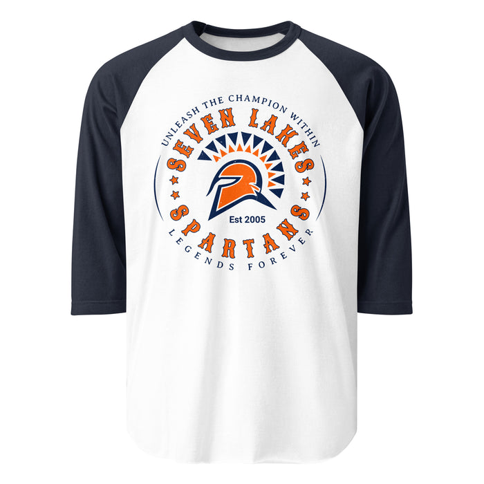 Seven Lakes High School Spartans Unisex 3/4 sleeve Raglan T-shirt 214