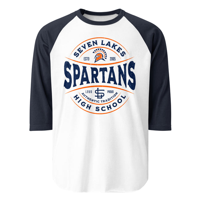 Seven Lakes High School Spartans Unisex 3/4 sleeve Raglan T-shirt 218