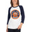 Woman wearing Seven Lakes High School Spartans Unisex 3/4 sleeve Raglan T-shirt 220