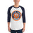 Man wearing Seven Lakes High School Spartans Unisex 3/4 sleeve Raglan T-shirt 220