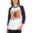 Woman wearing Seven Lakes High School Spartans Unisex 3/4 sleeve Raglan T-shirt 223