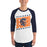 Man wearing Seven Lakes High School Spartans Unisex 3/4 sleeve Raglan T-shirt 223