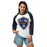 Student wearing Seven Lakes High School Spartans Unisex 3/4 sleeve Raglan T-shirt 225