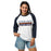 Student wearing Seven Lakes High School Spartans Unisex 3/4 sleeve Raglan T-shirt 031