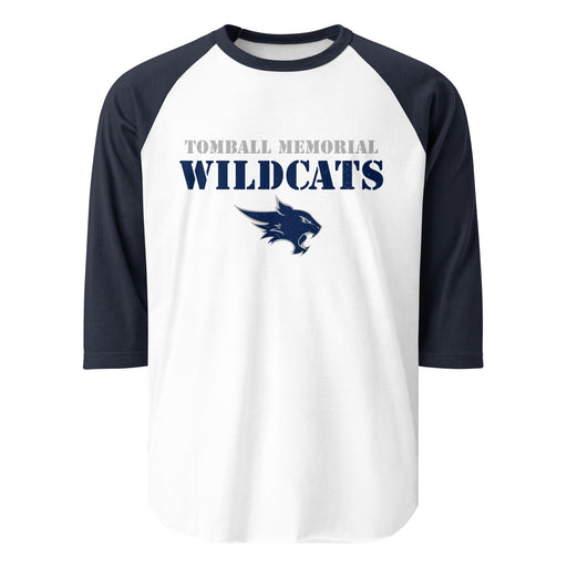 Tomball Memorial High School Wildcats Unisex 3/4 sleeve Raglan T-shirt 222