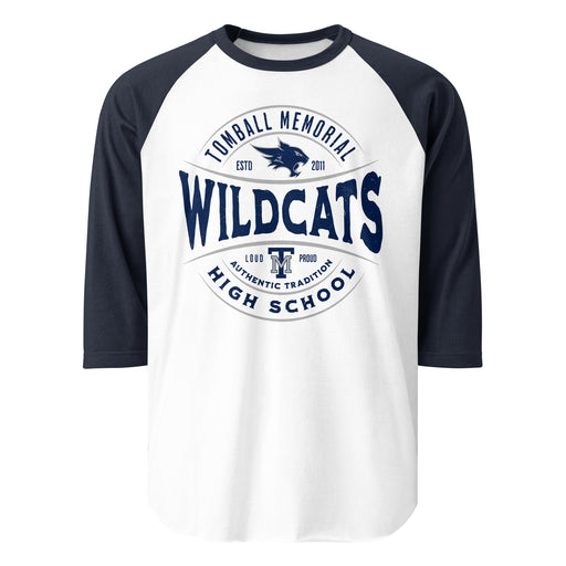 Tomball Memorial High School Wildcats Unisex 3/4 sleeve Raglan T-shirt 218