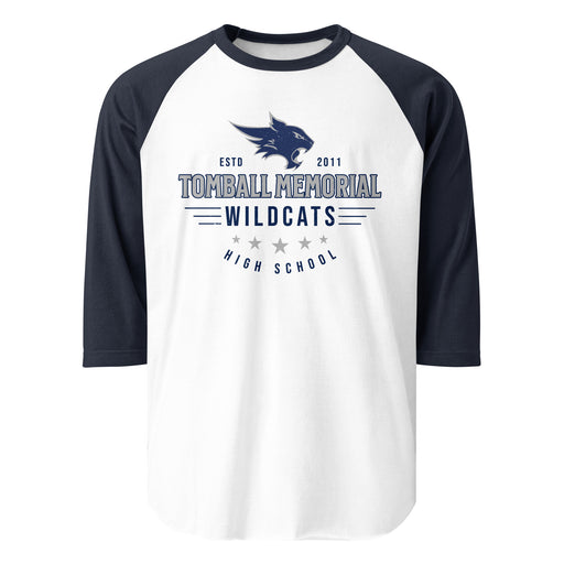 Tomball Memorial High School Wildcats Unisex 3/4 sleeve Raglan T-shirt 217