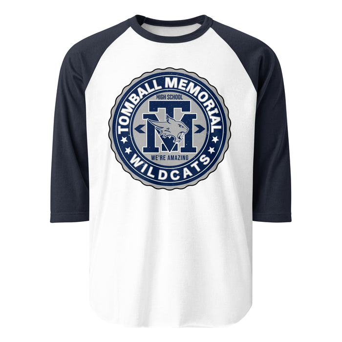 Tomball Memorial High School Wildcats Unisex 3/4 sleeve Raglan T-shirt 216